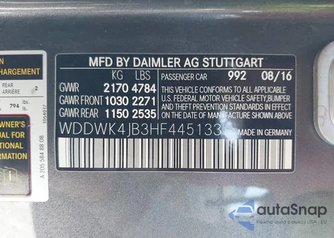 2017 Mercedes-Benz C 300 from USA, damaged, VIN WDDWK4JB3HF445133